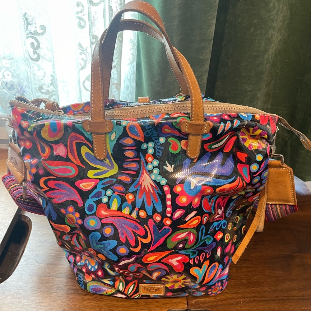 Consuela Multicolor Sling with Tan Handles